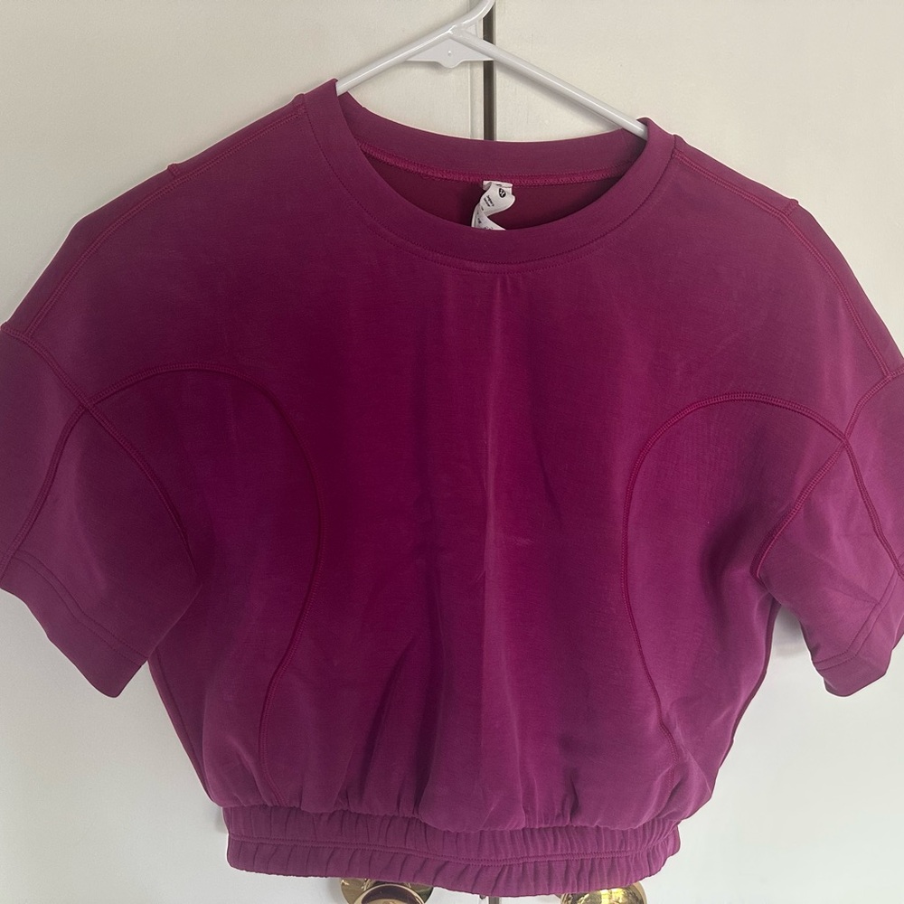 Lululemon Athletica Red Short Sleeve Crop Sweatshirt